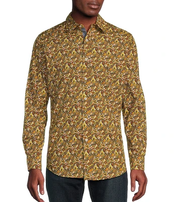 Cremieux Premium Denim Paisley Stretch Long Sleeve Woven Shirt