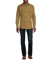 Cremieux Premium Denim Paisley Stretch Long Sleeve Woven Shirt