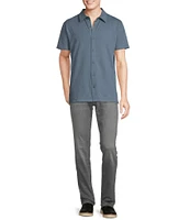 Cremieux Premium Denim Seersucker Coat Front Knit Shirt