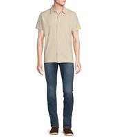 Cremieux Premium Denim Seersucker Coat Front Knit Shirt