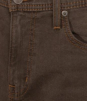 Premium Denim Straight Fit Dark Brown Stretch Jeans