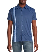 Cremieux Premium Denim Stripe Detailed Coat Front Knit Shirt