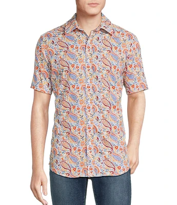Cremieux Premium Paisley Print Short Sleeve Woven Shirt
