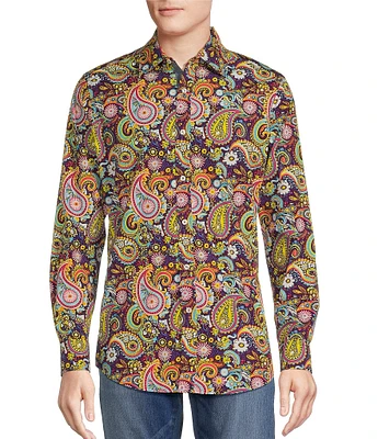 Cremieux Premium Stretch Paisley Long Sleeve Woven Shirt