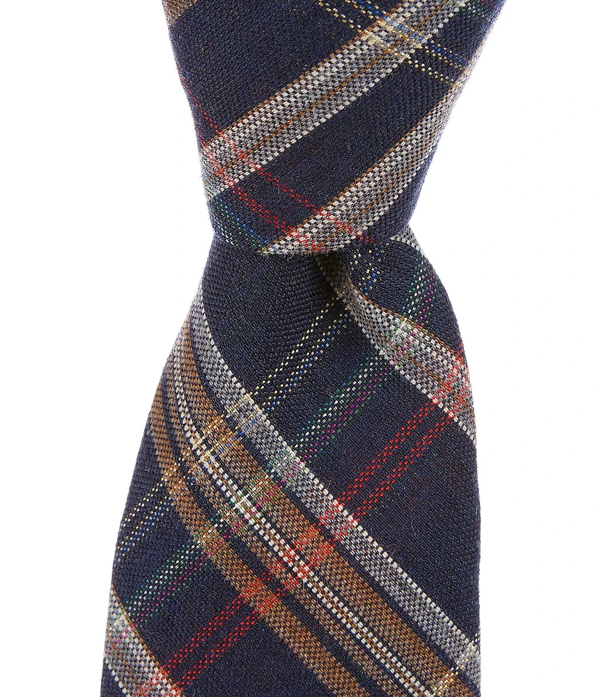 Cremieux Preppy Plaid 3#double; Wool Blend Tie