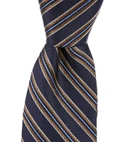 Cremieux Preppy Stripe 3#double; Woven Silk Tie