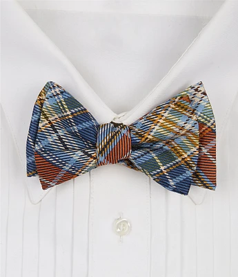 Cremieux Repeat Plaid Print Bow Tie