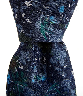 Cremieux Roy Watercolor Floral Print 3#double; Silk-Blend Tie