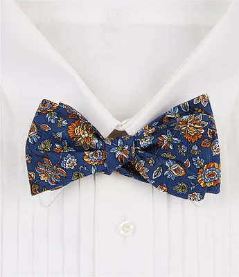 Cremieux Royal Flowers Print Silk Bow Tie