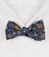 Cremieux Royal Flowers Print Silk Bow Tie