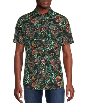 Cremieux Short Sleeve Floral Paisley Stretch Shirt