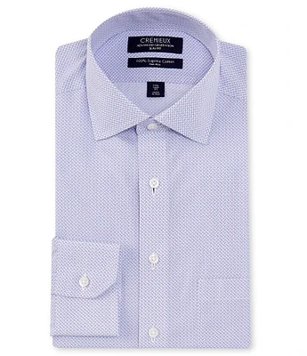 Cremieux Slim Fit Non-Iron Spread Collar Geometric Print Long Sleeve Woven Dress Shirt