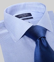 Cremieux Slim Fit Non-Iron Spread Collar Mitered Cuff Step Weave Twill Dress Shirt