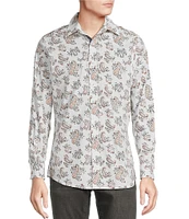 Cremieux Premium Denim Small Light Paisley Print Stretch Long Sleeve Woven Shirt