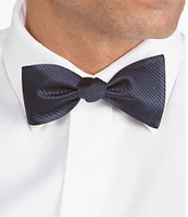 Cremieux Solid Ribbed Silk Bow Tie