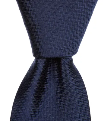 Cremieux Solid Chevron Textured 3 1/4#double; Silk Tie