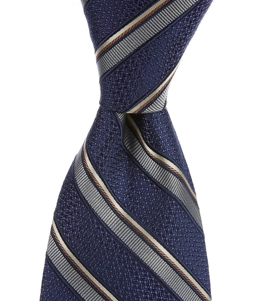 Cremieux Striped 3 1/3#double; Silk Tie