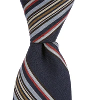 Cremieux Striped Print 3#double; Cotton Blend Tie