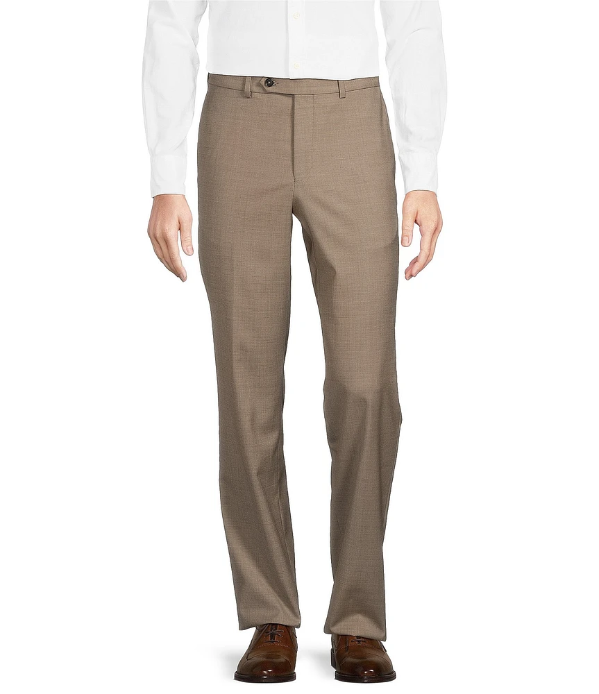 Cremieux Modern Fit Sharkskin Wool Blend Flat Front Dress Pants