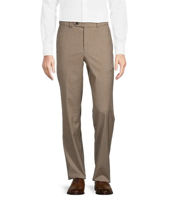 Cremieux Modern Fit Sharkskin Wool Blend Flat Front Dress Pants