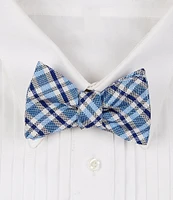 Cremieux Thin Plaid Woven Silk Bow Tie