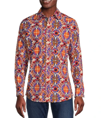 Cremieux Premium Denim Vibrant Geometric Long Sleeve Woven Shirt