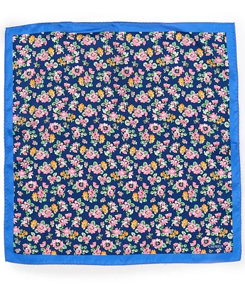 Cremieux Watercolor Floral Silk Pocket Square