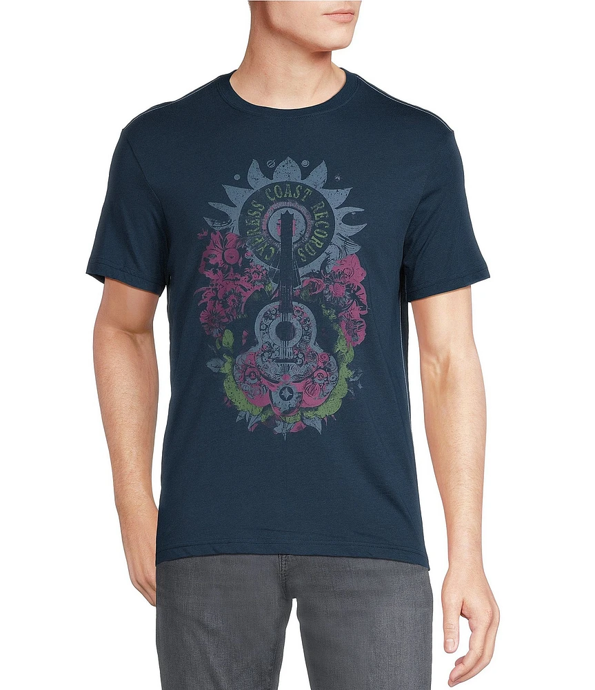 Cremiuex Premium Denim Guitar Graphic Short Sleeve T-Shirt