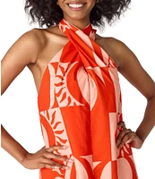 CROSBY by Mollie Burch Cleo Printed Crisscross Halter Neck Self Tie Sleeveless Maxi Dress
