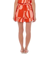 CROSBY by Mollie Burch Drake Printed Elastic High Waist Flat Front Shorts