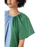 CROSBY by Mollie Burch Flutter Short Sleeve Color Block Brynn Top