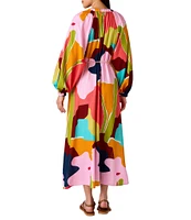 CROSBY By Mollie Burch Freya Printed Split V-Neck Long Sleeve Maxi Dress
