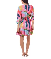 CROSBY by Mollie Burch Lucy Floral Whimsy Boat Neck 3/4 Sleeve Dress
