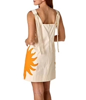 CROSBY by Mollie Burch Warren Sunburst Printed Square Neck Sleeveless Shift Dress