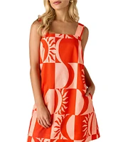 CROSBY by Mollie Burch Warren Sunny Printed Square Neck Sleeveless Shift Dress