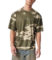 Cross Eyed Moose Camouflage Print Oversized Short Sleeve T-Shirt