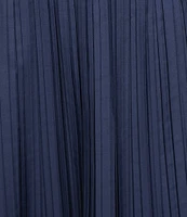 Current Air Coordinating Pleated Eyelet Poplin Midi Skirt