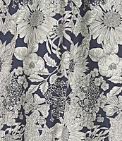 Current Air Daisy Floral Split Neck Elbow Sleeve Blouse