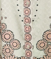 Current Air Floral Print Point Collar Long Sleeve Button Front Coordinating Shirt