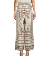 Current Air Printed Drawstring Elastic Waist Wide Leg Palazzo Coordinating Pants
