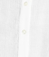 Current Air Woven 3D Floral Lace Point Collar Long Sleeve Relaxed Fit Button Front Coordinating Shirt