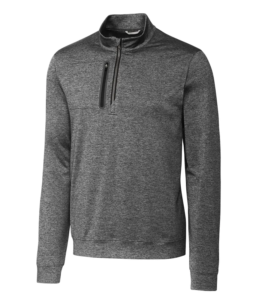 Cutter & Buck Big & Tall Stealth Heathered Performance Stretch Half-Zip Pullover