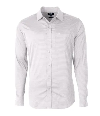 Cutter & Buck Big & Tall Versatech Geo Dobby Performance Stretch Long-Sleeve Woven Shirt