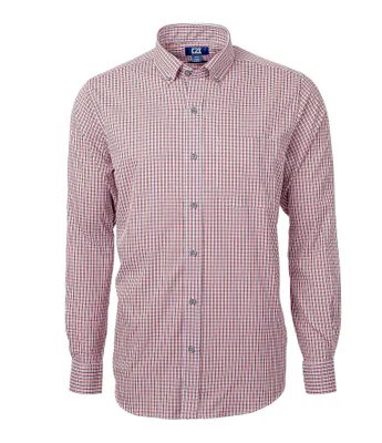 Cutter & Buck Big & Tall Versatech Multi Check Performance Stretch Long-Sleeve Woven Shirt