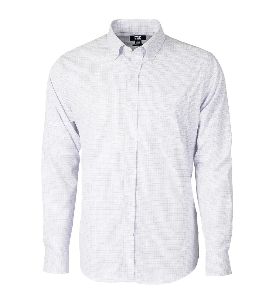 Cutter & Buck Big & Tall Versatech Tattersall Performance Stretch Long-Sleeve Woven Shirt