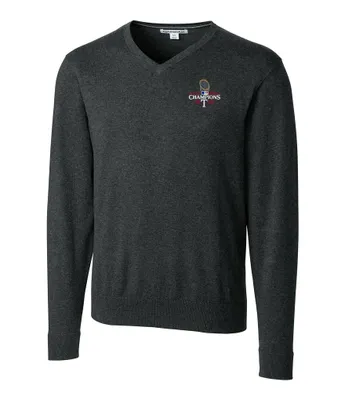 Cutter & Buck MLB Texas Rangers 2023 World Series Champions Lakemont Tri-Blend V-Neck Sweater