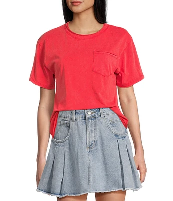 C&V Chelsea & Violet Crew Neck Short Sleeve Front Pocket Coordinating T-Shirt