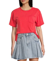 C&V Chelsea & Violet Crew Neck Short Sleeve Front Pocket Coordinating T-Shirt