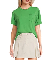 C&V Chelsea & Violet Crew Neck Short Sleeve Front Pocket Coordinating T-Shirt