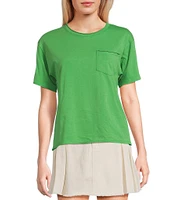C&V Chelsea & Violet Crew Neck Short Sleeve Front Pocket Coordinating T-Shirt